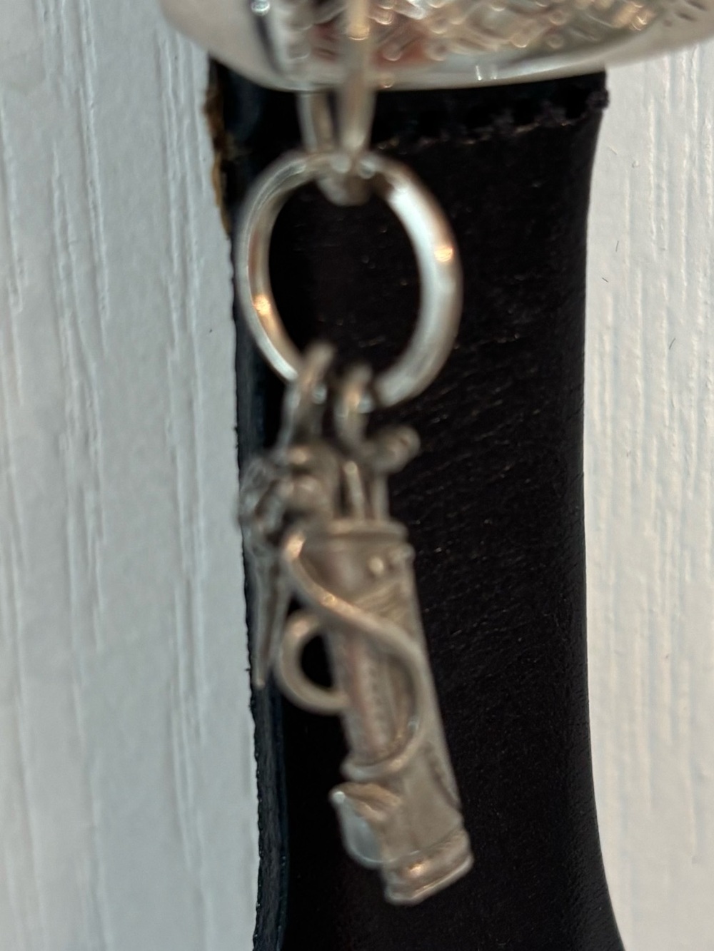 FootJoy Black Leather women’s Belt with Silver Buckle & Golf Accessory Details - Picture 6 of 9